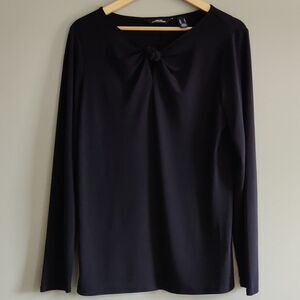 📏Navy Twist Front Detail Shirt